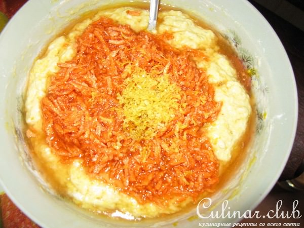Сладкий морковно-лимоный пирог с зефиром и шоколадом