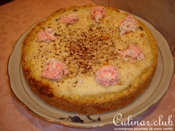 Творожный пирог с орехами
