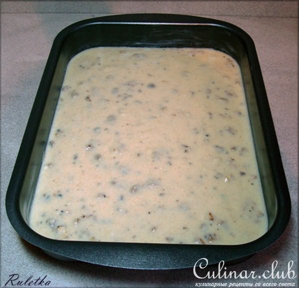 Манник с грецкими орехами и апельсиновым сиропом.