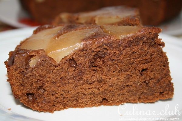Кофейно-шоколадный пирог с яблоками