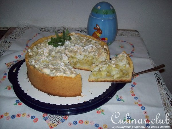 Пирог с ревенем и яблоками.
