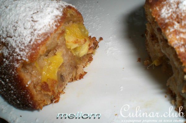 Постный пирог с апельсинами и орехами