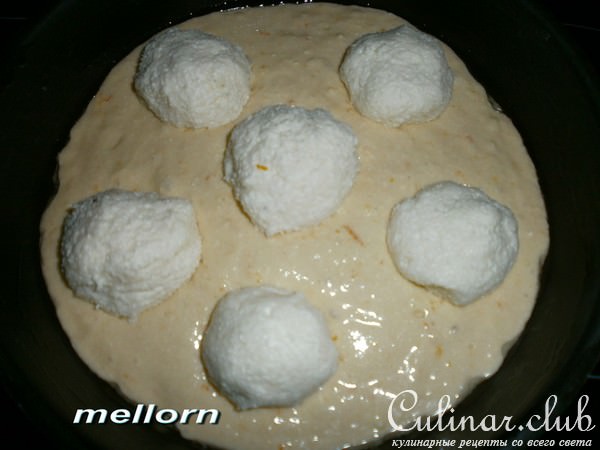 Апельсиновый пирог с творогом и шоколадом