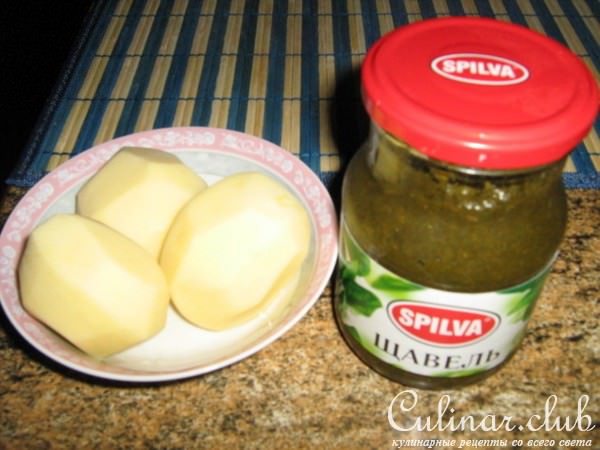Суп из щавеля с колбасками