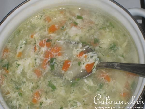 Супчик с яичком(легкий супец).