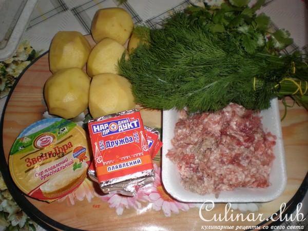 Сырный супчик с фрикадельками и сухариками