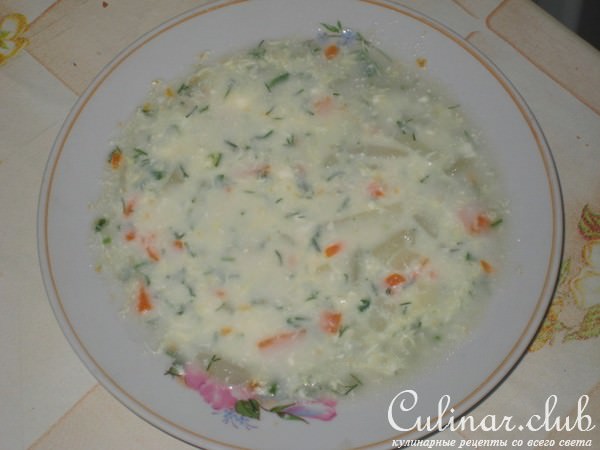 Супчик с яичком(легкий супец).