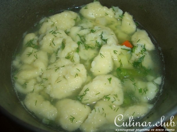 Густой суп с клецками (с 1 года)
