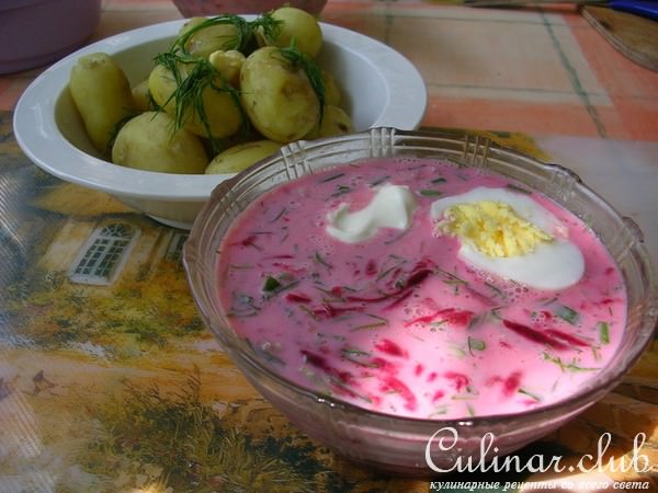 Холодный борщ по-литовский