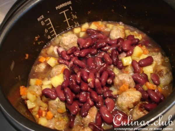 Суп с красной фасолью и фрикадельками (Тест-драйв VITEK)