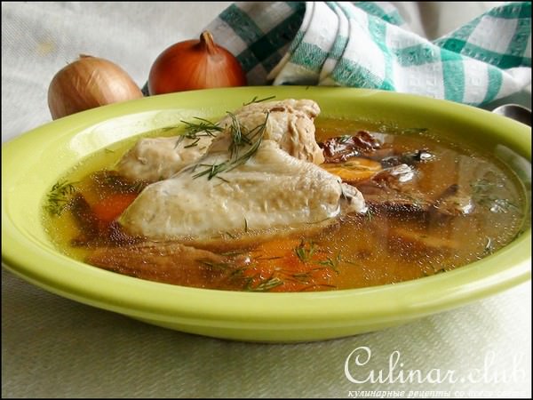 Куриный бульон с лесными грибами. Тест-драйв.