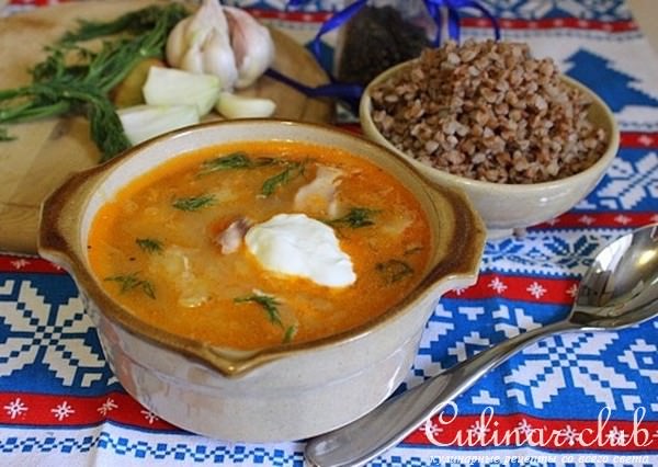 Деревенские кислые щи с гречневой кашей
