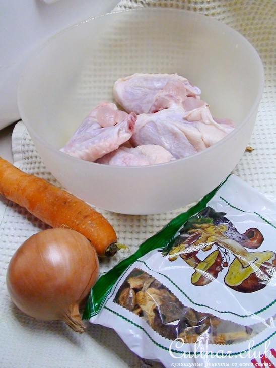 Куриный бульон с лесными грибами. Тест-драйв.