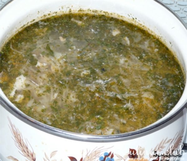Суп из сёмги с капустой и белым вином