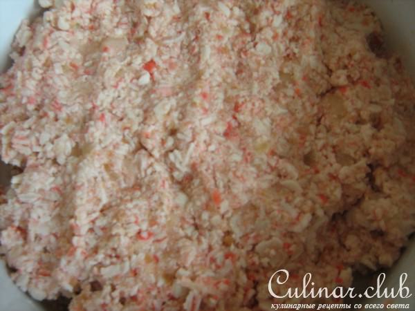 "Крабовые" галушки с бульоном.