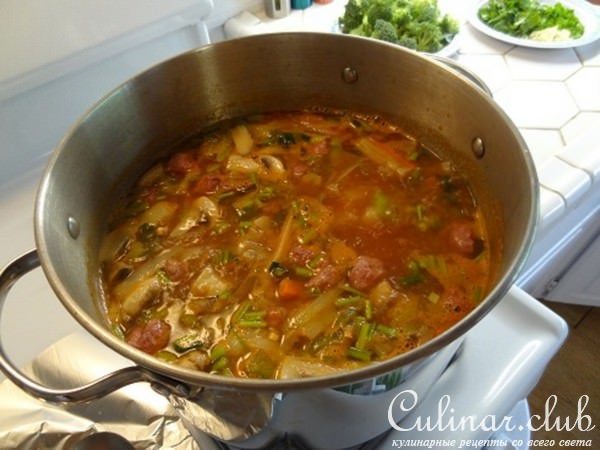 " Овощной Суп с Мясными Шариками "