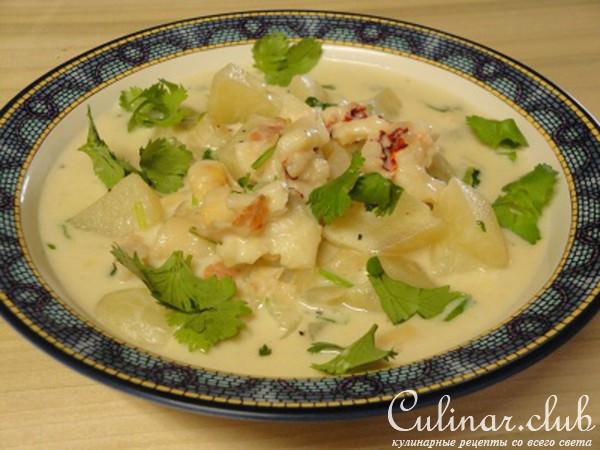 Кремовый Суп с Хвостами Омаров и Гребешками ! ! !