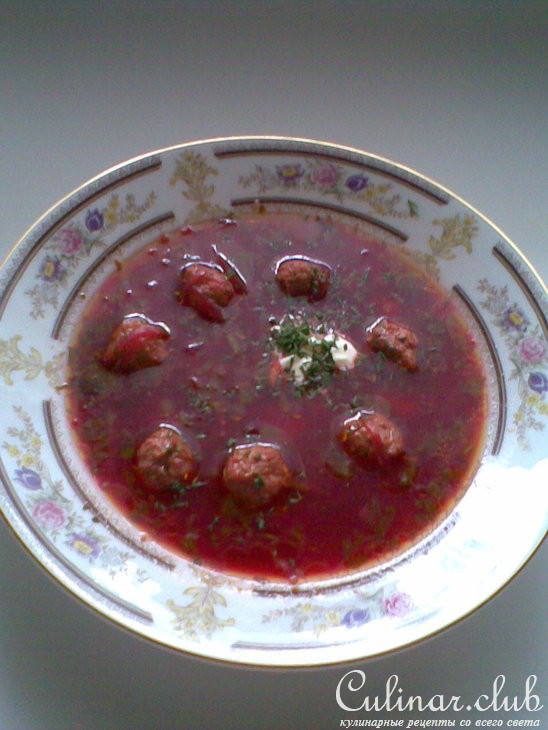 Борщчок с фрикадельками