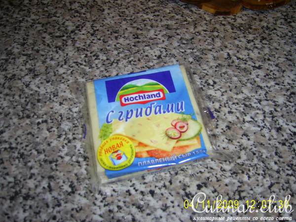 Суп грибной с плавленным сыром