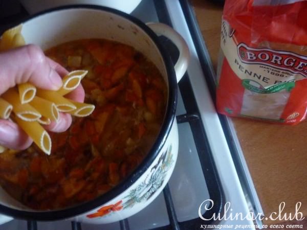 Суп с PENNE RIGATE и запечёнными овощами