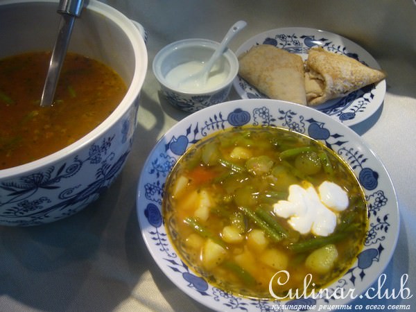 Быстрый овощной супчик со стручковой фасолью