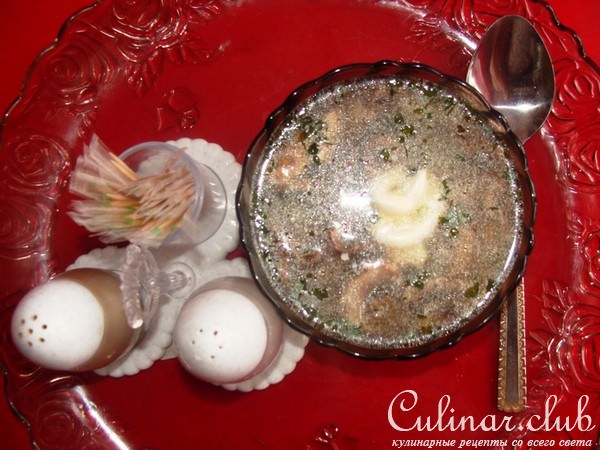 Суп с шампиньонами и диким рисом