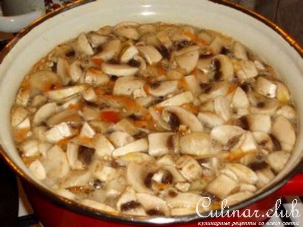 Суп сухарный с грибами