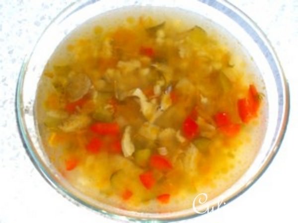Рассольник из вешенок (постный вариант)