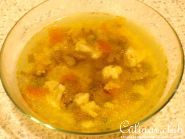 Суп с булгуром и цветной капустой