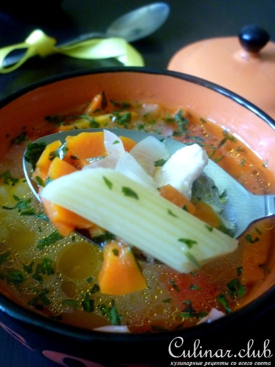Суп с PENNE RIGATE и запечёнными овощами