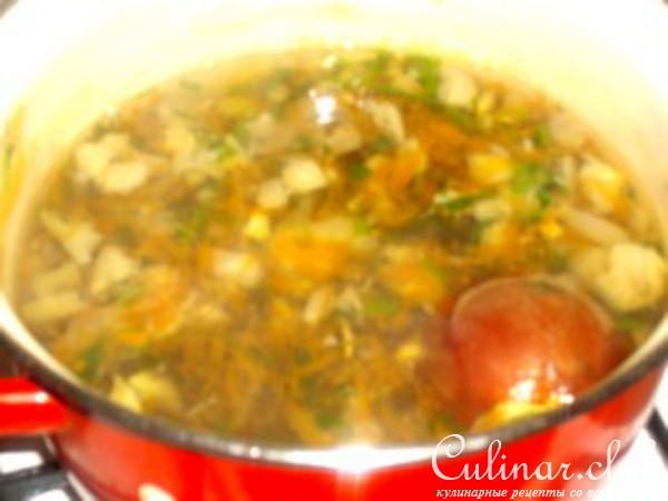 Рассольник из вешенок (постный вариант)