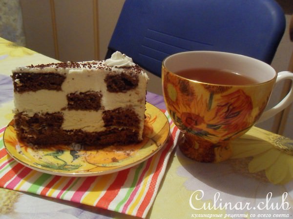 Торт "ШАХМАТНЫЙ" (творожный)