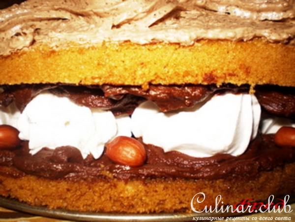 Кофейный торт с шоколадом и безе