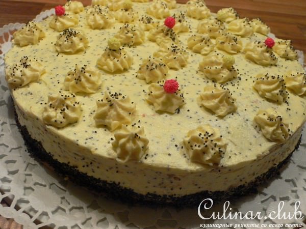 Торт песочный с маковым кремом