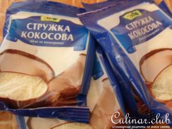 Торт "Голубая лагуна" из кокосовой стружки.
