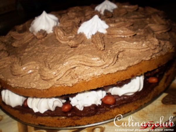 Кофейный торт с шоколадом и безе