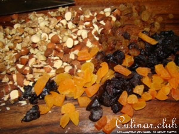 Кекс с сухофруктами и орехами