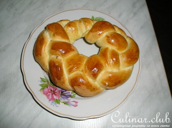 Пирог "Косичка с розами"