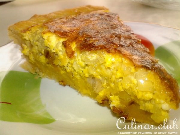 Пирог/киш с курицей и яблоками