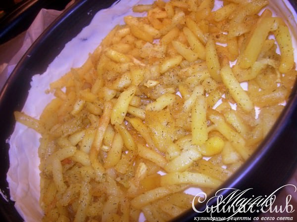 Картофельный киш-пирог с креветками