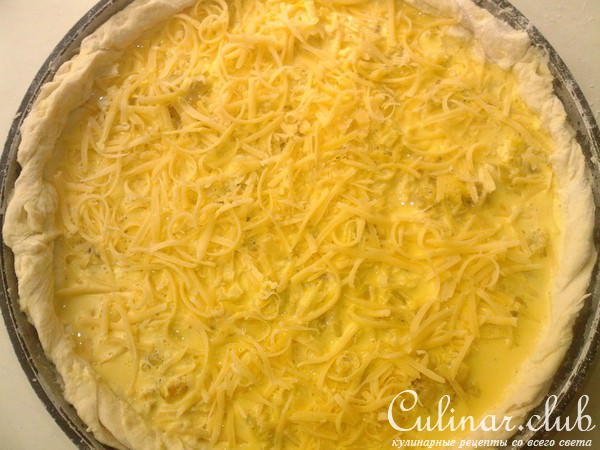 Пирог/киш с курицей и яблоками