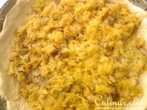 Пирог/киш с курицей и яблоками