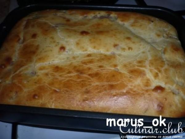 Пирог заливной с картофелем и фаршем