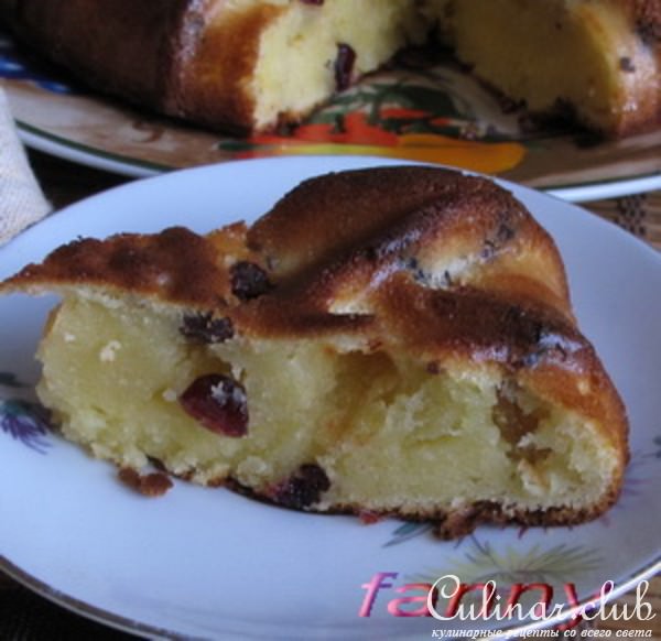 Творожный кекс с сухофруктами