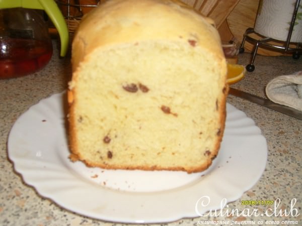 Сдобный пирог с изюмом(для хлебопечки)