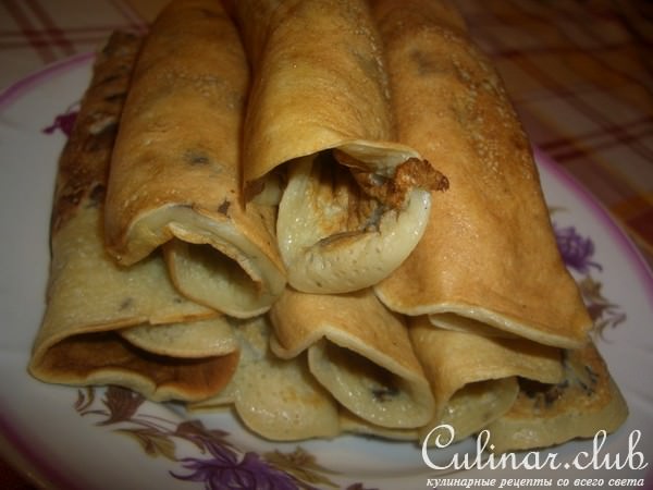 Блинные лепешки с грибами