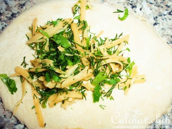Лепешки с зеленью и сыром