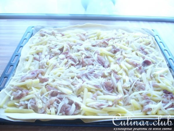Пирог с окорочками и картофелем