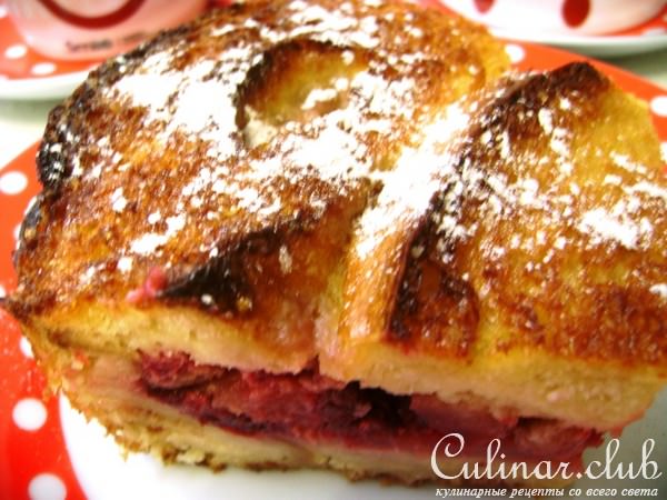 Ароматная шарлотка с яблоками и брусникой. Для Наташи-krisenok.