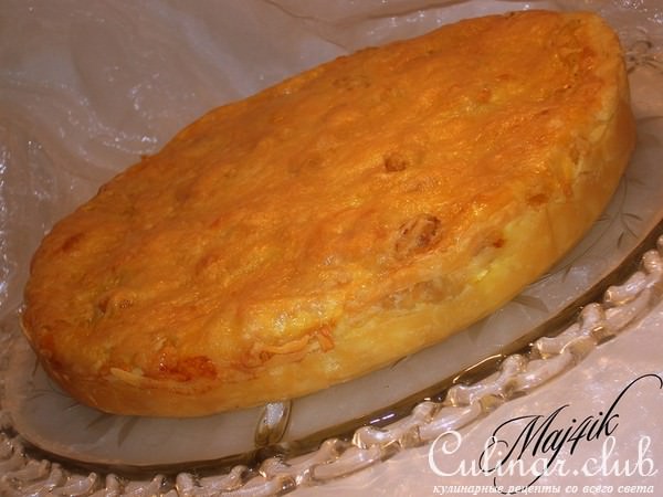 Картофельный киш-пирог с креветками